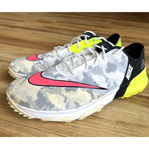 Nike FI Flex Golf Shoes Men's Size 9 US White Camo Volt Golf Cleats